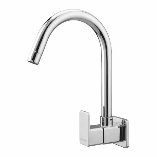 Sink Cock with Swinging Spout & Wall Flange Chrome